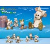 Bomboniere Walt Disney Minnie Daisy Pluto 3 ass in resina 4cm Avorio e Oro per Battesimo, Nascita, Compleanno, ecc
