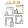Cornice Rettangolare in Argento 925% 18cm con Decorazioni Floreali De Santis