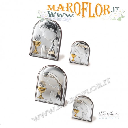 Icona con Bambino Prima Comunione 5cm in Argento 925% De Santis