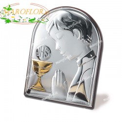 Icona con Bambino Prima Comunione 5cm in Argento 925% De Santis