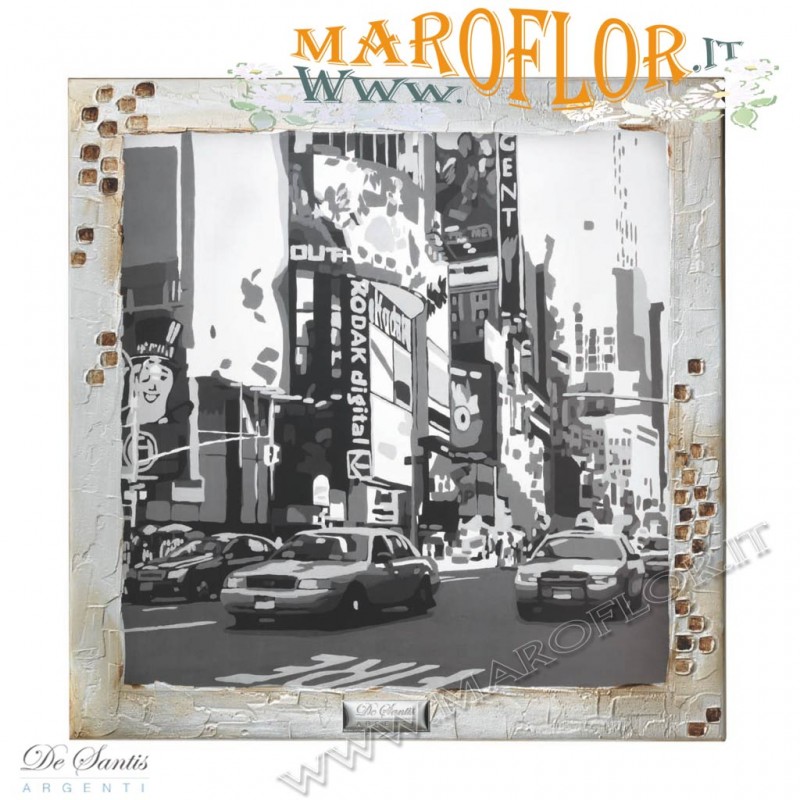 Quadro ?Streets of New York? di Giovanni Manzo 60x60cm De Santis Argenti