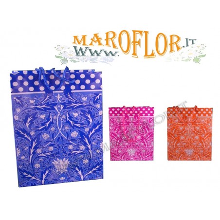 Shop Buste Shopper Fucsia 15cm in Cartoncino plastificato e decorato per Bomboniere e Regali