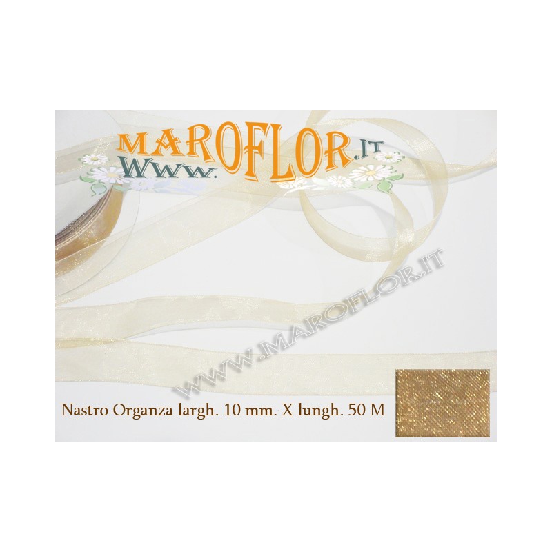 Nastro in Organza Beige 10 mm x 50 metri Bomboniere