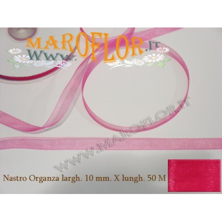 Nastro in Organza Fucsia 10 mm x 50 metri Bomboniere