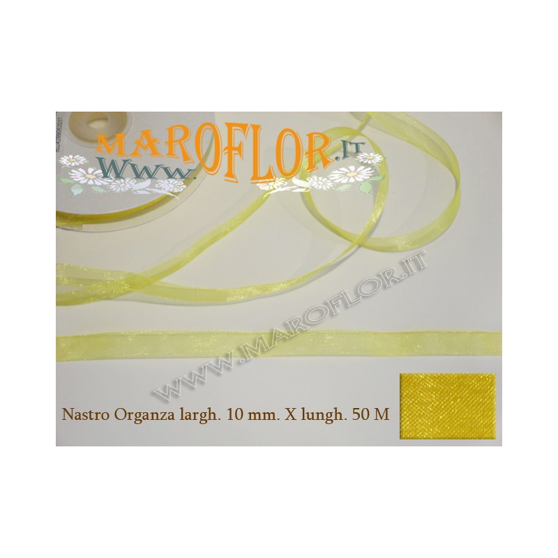 Nastro in Organza Giallo 10 mm x 50 metri Bomboniere
