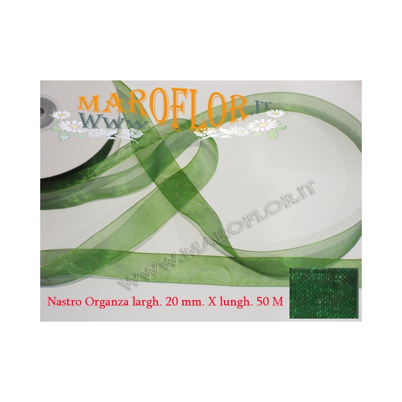 Nastro in Organza Verde 20 mm x 50 metri Bomboniere