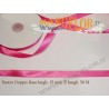 Nastro Doppio Raso Fucsia 15mm x 50 metri