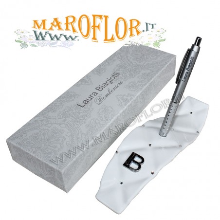 Bomboniere Matrimonio Laura Biagiotti Portapenna con Penna 22x6,5cm  Galatea GE077 Bomboniera Prima Comunione Anniversari