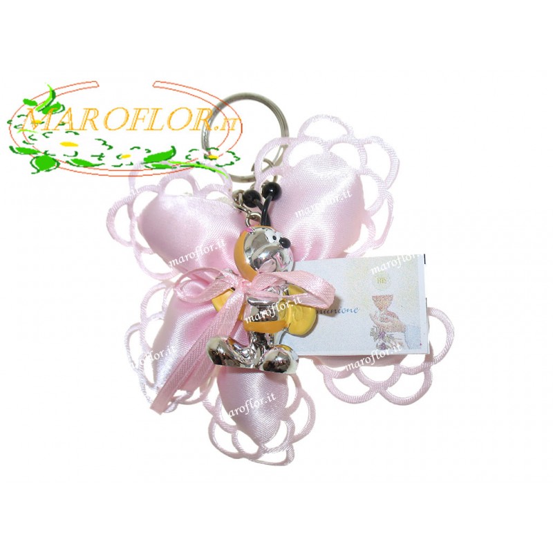 Bomboniere Portachiavi apine rosa 2 assortite cm 5 confezionate