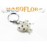 Bomboniera Portachiavi Coccinella Panna Beige 3cm con Strass Punti Luce per Matrimonio Anniversari Compleanno