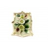 Quadretto Pergamena con fiori in Ceramica tipo Capodimonte Bomboniera