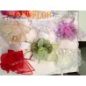 Sacchettino PortaConfetti Fiore in Organza Panna Avorio x Bomboniere Matrimonio Comunione Sposi