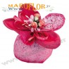 Bomboniere Sacchettino PortaConfetti Glitter Fiore in Organza Fucsia x Matrimonio Compleanno Sposi