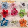Bomboniere Sacchettino PortaConfetti Glitter Fiore in Organza Celeste Azzurro x Battesimo Nascite Compleanno Sposi