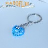Bomboniera Portachiavi Cuore ITALIA AL? 2cm in Resina Azzurro