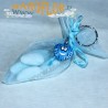 Bomboniera Portachiavi Cuore ITALIA AL? 2cm con Sacchettino Organza forma Cono