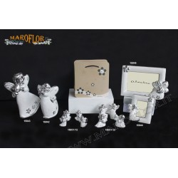 12 Bomboniere Claraluna 15881/12 Angioletti 6,5cm in Resina Motion con Shopper linea Monica