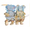12 Bomboniere Claraluna 15881/12/M Angioletti 6,5cm in Resina Motion con Shopper Maschio Azzurra linea Monica
